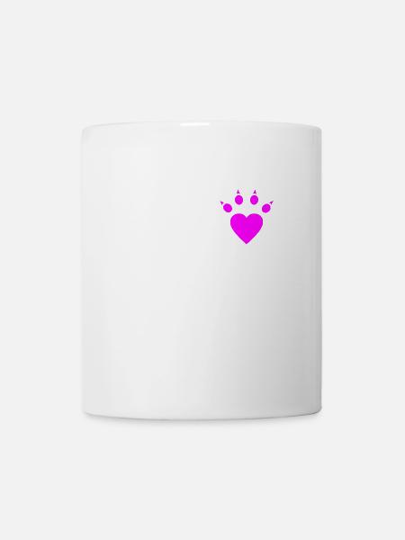 Katzenpfote Herz Pfote - Tasse - Weiß