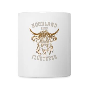Hochland Rind Flüsterer - Spruch - Tasse - Weiß - Vorne