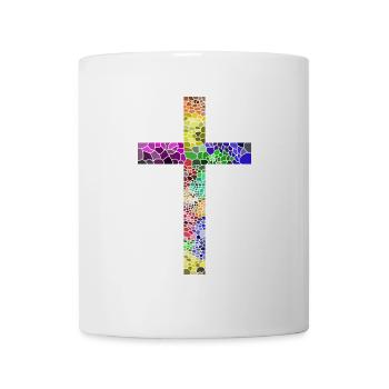 Kreuz Jesus Gott Religion Kirche Papst Vatikan - Tasse - Weiß - Vorne