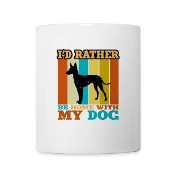 Cirneco Dell Ätna Hundeliebe Silhouette Retro Sonnenuntergang - Tasse - Weiß - Vorne
