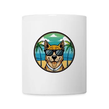 Cao De Castro Laboreiro Dog Breed Cartoon Beach - Mug - white - Front