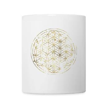 Blume des Lebens gold - Tasse - Weiß - Vorne