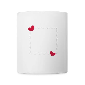 Herz Rahmen Ornament Linie Dekoration - Tasse - Weiß - Vorne