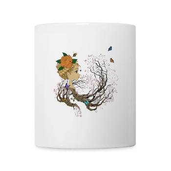 Baummädchen mit Blumen - Tasse - Weiß - Vorne