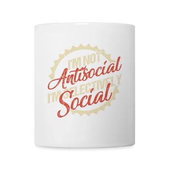 I'm Not Antisocial, I'm Selectively Social - Mug - white - Front