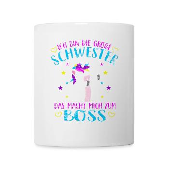 Große Schwester Boss Dabbing Einhorn Dab Mädchen - Tasse - Weiß - Vorne