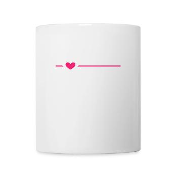 Linie Herz Rosa Strich Ornament Dekoration - Tasse - Weiß - Vorne