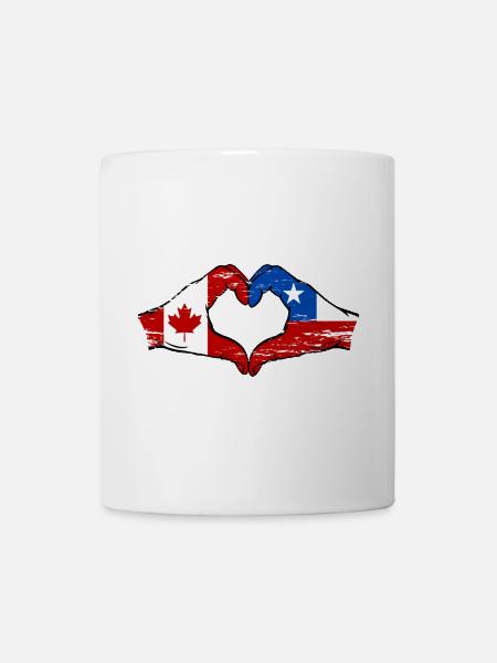 Kanada Chile Flagge Hände Herzform used - Tasse - Weiß