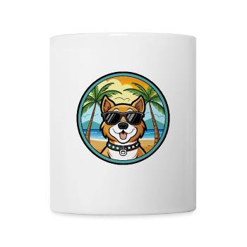 Cao De Castro Laboreiro Hunderasse Cartoon Strand - Tasse - Weiß - Vorne