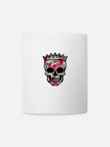 Flower Skull - Tasse - Weiß