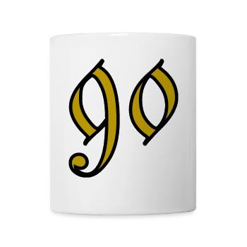 90. 90 JAHRE. 90. JAHRESTAG. 90-JÄHRIGES JUBILÄUM. - Tasse - Weiß - Vorne