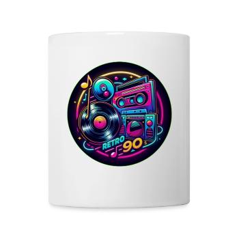 Retro 90s Logo - Tasse - Weiß - Vorne