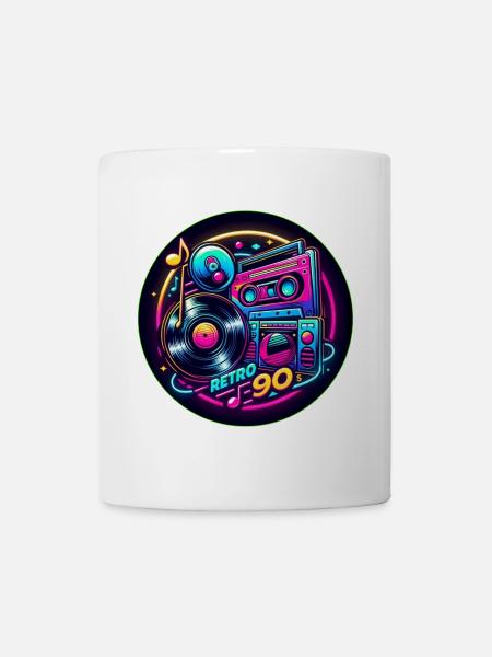 Retro 90s Logo - Tasse - Weiß