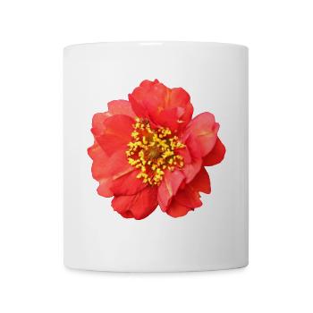 rote Blume Rose - Tasse - Weiß - Vorne