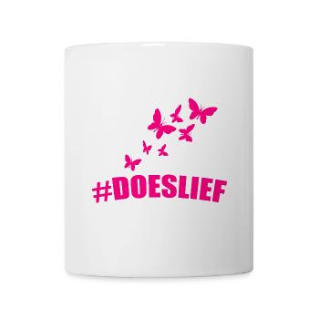 doeslief all in pink with heaps of butterflies - Mug - white - Front