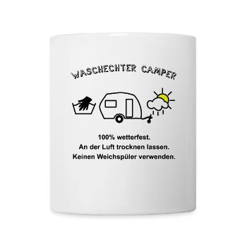 waschechter camper wohnwagen - Tasse - Weiß - Vorne