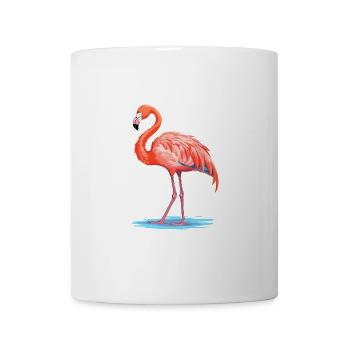 Flamingo Buntes Aquarell Cartoon Kawaii Tier - Tasse - Weiß - Vorne