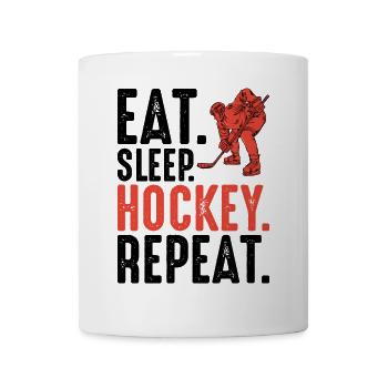 Silhouette du joueur de hockey rouge - Mug blanc - blanc - Devant