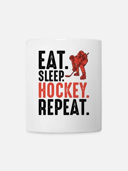 Roter Hockey-Spieler Silhouette - Tasse - Weiß