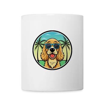 Englischer Cocker Spaniel Hunderasse Cartoon Beach - Tasse - Weiß - Vorne