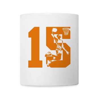 NUMMER 15 BASKETBALL 15. GEBURTSTAG - Tasse - Weiß - Vorne
