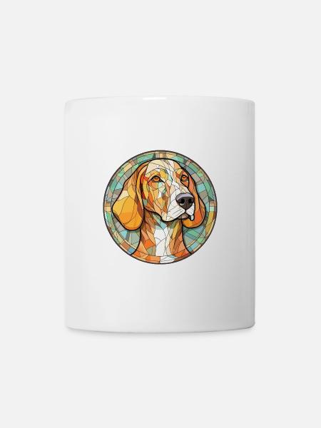 Litauische Jagdhunderasse Buntglas Bunt - Tasse - Weiß