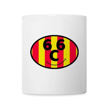 Katalanische Flagge 66 lächelnd rot und gelb - Tasse - Weiß - Vorne