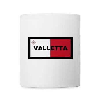 Valletta City in Malta Flagge - Tasse - Weiß - Vorne
