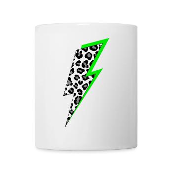 Blitz Leoparden Muster mit Neon Schatten - Tasse - Weiß - Vorne