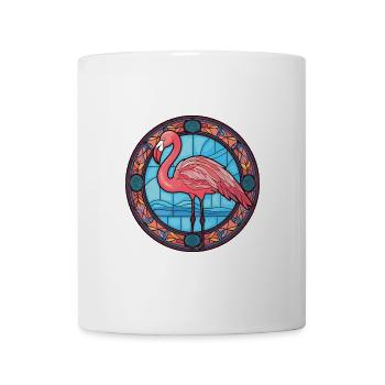 Flamingo bunte Aquarell-Tierillustration - Tasse - Weiß - Vorne