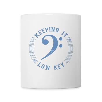 Bassschlüssel Blau - Vintage Musical Symbol - Tasse - Weiß - Vorne