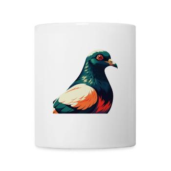 Pigeon Personnage De Dessin Animé Animal De Compagnie Coloré - Mug blanc - blanc - Devant