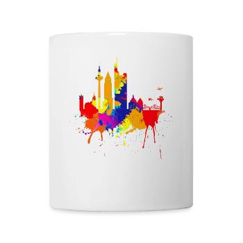 Frankfurt Skyline Colorful Colors Painting Art Love - Mug - white - Front