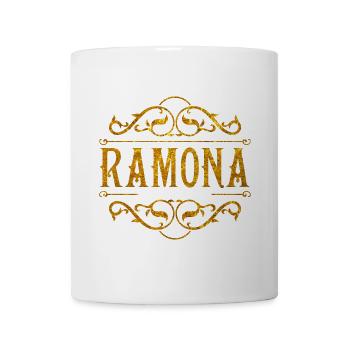 Ramona Goldene Ornamentenschrift - Tasse - Weiß - Vorne