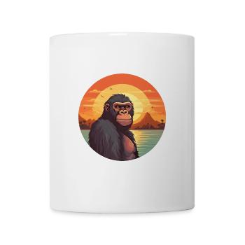 Affe buntes Aquarell Cartoon Kawaii Tier - Tasse - Weiß - Vorne