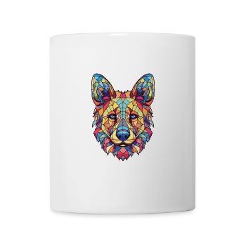 Böhmischer Schäferhund Rasse Buntes Aquarell - Tasse - Weiß - Vorne