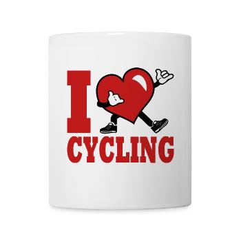 Ich liebe Radfahren, Radfahren, Radfahren, Radfahren - Tasse - Weiß - Vorne
