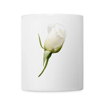 weiße Rose weiße Blume - Tasse - Weiß - Vorne