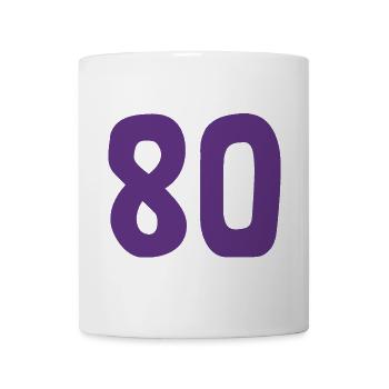 80. 80 JAHRE. 80-JÄHRIGES JUBILÄUM. 80. GEBURTSTAG. - Tasse - Weiß - Vorne