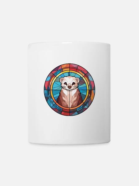 Frettchen Buntes Aquarell Tier Haustier Illustration - Tasse - Weiß