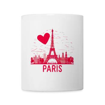 Coeur sur Tour Eiffel Paris Rose - Mug blanc - blanc - Devant