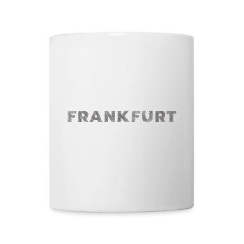 Frankfurt Stadt in Hessen Schraffur Schriftzug - Tasse - Weiß - Vorne