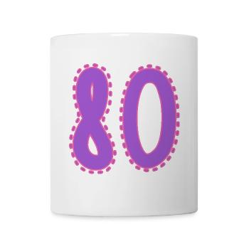 80. 80 JAHRE. 80. JAHRESTAG. 80-JÄHRIGES JUBILÄUM. - Tasse - Weiß - Vorne