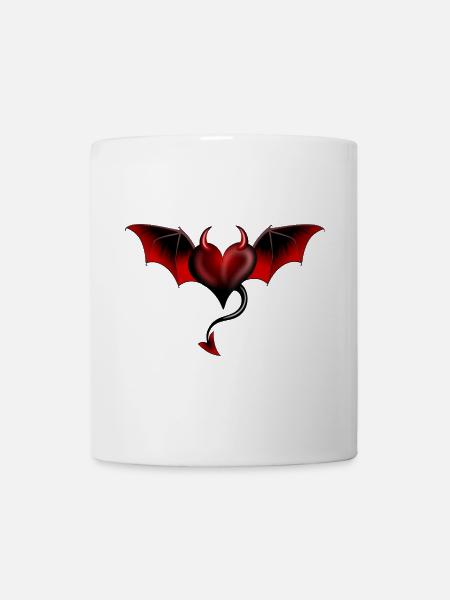 Herz Teufel Satan Luzifer Engel - Tasse - Weiß