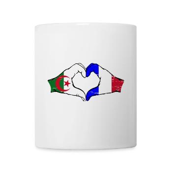 Algerien Frankreich Flagge Hände Herzform used - Tasse - Weiß - Vorne