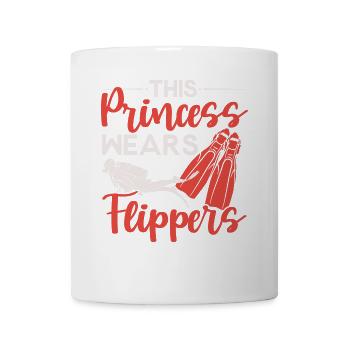 Diese Prinzessin trägt Flossen Tauchen Tauchen Tau - Tasse - Weiß - Vorne