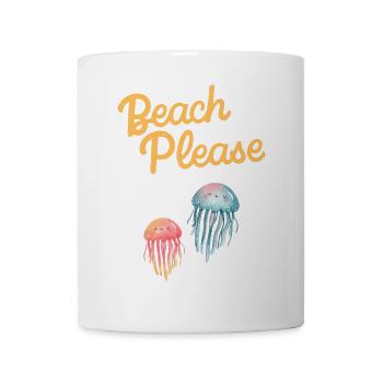 beach please Quallen - Tasse - Weiß - Vorne