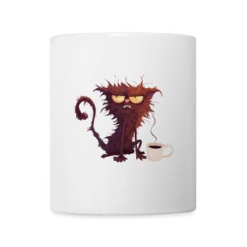 Katze Kaffe schlechter Tag Kättzchen - Tasse - Weiß - Vorne