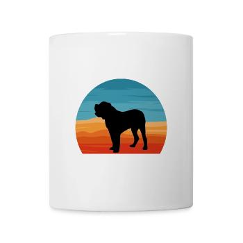 Alano Espanol Hundeliebhaber Silhouette Vintage Sonnenuntergang - Tasse - Weiß - Vorne