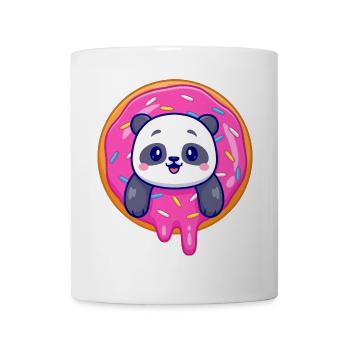 Süßes Pandababy und ein süßer Dounat - Tasse - Weiß - Vorne